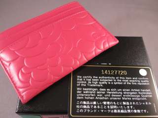 CHANEL 11C Rose Pink Camellia CC Logo Card Wallet NEW  