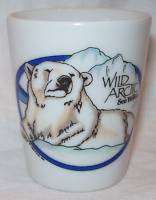 Sea World Wild Arctic Shot Glass ~ White w/Polar Bear  