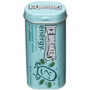 Ice Breakers Energy Peppermint Mints, 1.09 Ounce Boxes (Pack of 16 