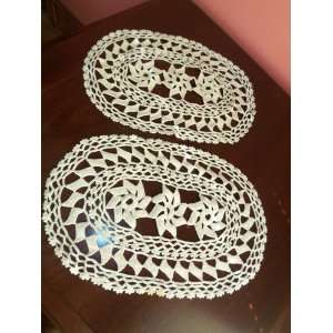  2 Piece Crochet Doilies 