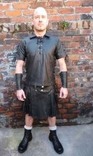 Super soft but tough leather Scottish style kilt  