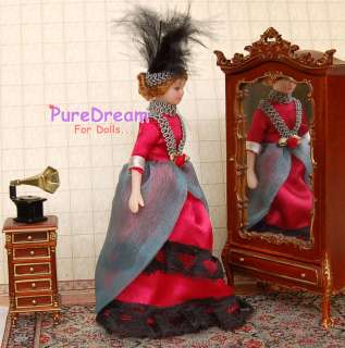 12 Dollhouse Porcelain Poseable Victoria Lady Girl 5 3/4H PP007L 