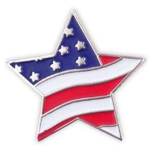 Flag Star Pin