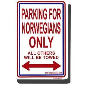  Norway   8 x 12 Metal Parking Sign Patio, Lawn & Garden