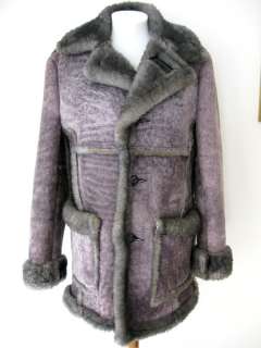 SCHOTT Womens SHEEPSKIN SHEARLING Leather Winter Coat M Suede Jacket 