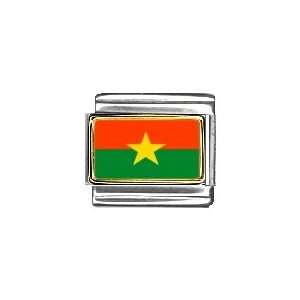  Burkina Faso Flag Italian Charm Bracelet Link Jewelry