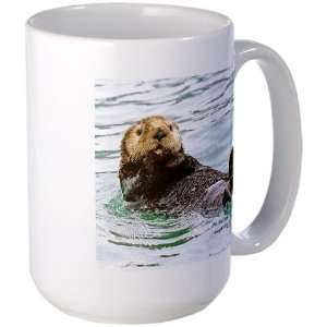 Sea Otter Funny Large Mug by 