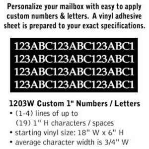  Custom Numbers / Letters Horizontal White Vinyl 1 Inch 