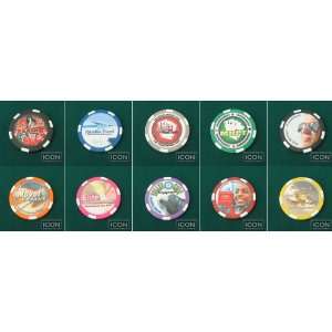 500 Custom Icon Poker Chip Set with Aluminum Poker Chip Case and 2 