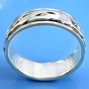   Sterling Silver Jewelry Spindle Oxidized Plain Band Ring size 8 FREE