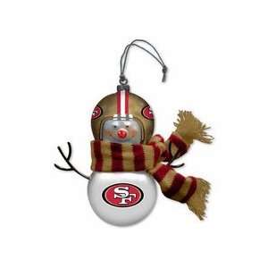  San Francisco 49ers Blown Glass Snowman Ornament (Set of 2 