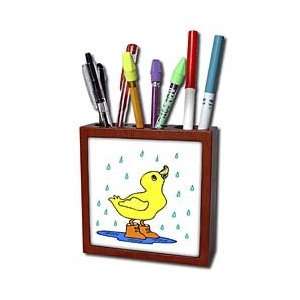  Florene Childrens Art II   Cute Duckie In Rain   Tile Pen 