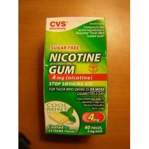  CVS Nicotine Polacrilex Nicotine Gum Cool Mint 4 mg. 40 