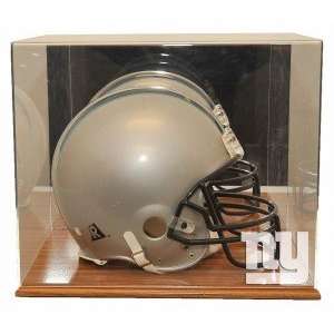 New York Giants Oak Finished Base Helmet Display  Sports 