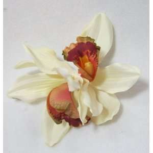  NEW Ivory Cymbidium Orchid Flower Hair Clip, Limited 