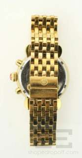 Michele CSX Chronograph Gold, Mother of Pearl & Diamond Bezel Watch 