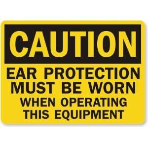   When Operating This Equipment Plastic Sign, 14 x 10