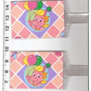  Set of 2 Luggage Tags Made with Dragontales Cassie Pink 