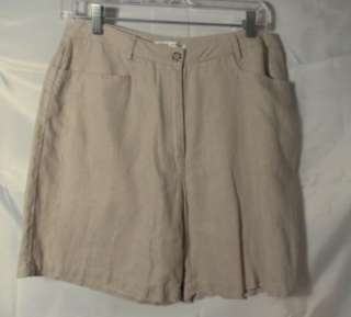 Jillian Jones Linen Shorts, Women Size 8, Tan  