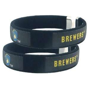  Milwaukee Brewers   MLB Fan Band Bracelet (2 Pack) Sports 