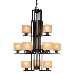   Chandelier   English Bronze Finish  Tinted Scavo Glass Home