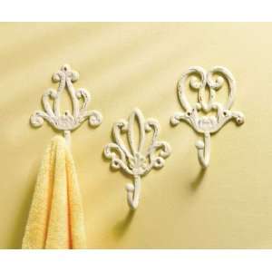  Antique Ivory Iron Hooks 