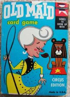 Vintage OLD MAID CARD GAME Circus Edition 1959 Ed U Cards with FLIP 