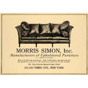 1921 Ad Morris Simon Upholstered Furniture Sofa Decor   Original Print 