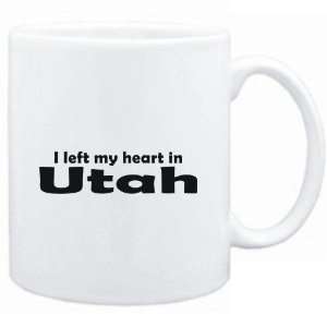  Mug White I LEFT MY HEART IN Utah  Usa States Sports 