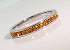 Genuine Sterling Silver Yello citrine Stackable Eternity Band ring sz7