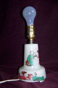   Kiddie Ware childs lamp white milk glass table lamp 1956 VGWC  