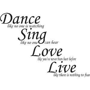  Dance Sing Love Live Wall Art Decor Quotes, 4 Sets, 11x22 