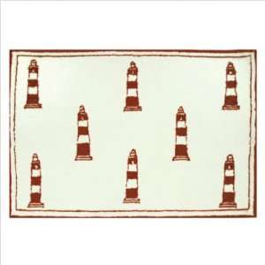  Accent Lighthouse White Novelty Rug Size 19 x 29 