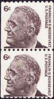 US 1967 6 Cents Gray Brown Franklin D. Roosevelt Perf 10 Horizontal 