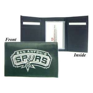  San Antonio Spurs Embroidered Leather Tri Fold Wallet 