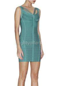 Teal Turquoise Cocktail Bodycon Bandage Dress XS S M L  