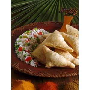 Samosas and Pilau Rice, Kenyan Food, Kenya, East Africa, Africa 