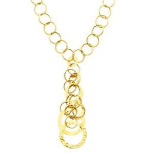  14K Yellow Gold Airy Fashion Link Necklace with Lobster 