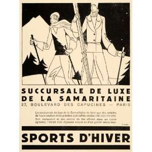   Sports Skiing Samaritaine Paris   Original Print Ad