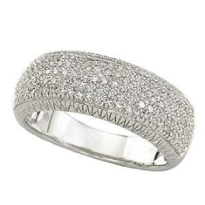   Dazzling 14K White Gold 0.4cttw Pave Encrusted Diamond Ring Jewelry