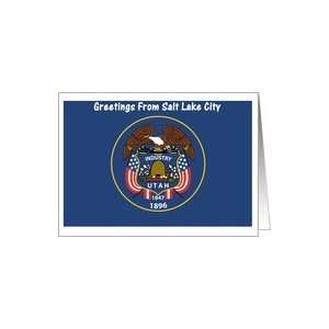  Utah   City of Salt Lake   Flag   Souvenir Card Card 