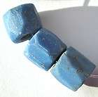 RARE OLD LARGE HAND FACETED PERIWINKLE RUSSIAN BLUE TRADE BEADS