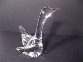 DAUM Art Glass DUCK LOON Figurine (Wings Extended)  