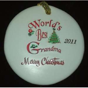  Worlds Best Grandma Ceramic Christmas Dated 2011 Holiday 