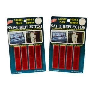  Lot of 8 Safety Reflector Strips Red Self Stick Adhesive 