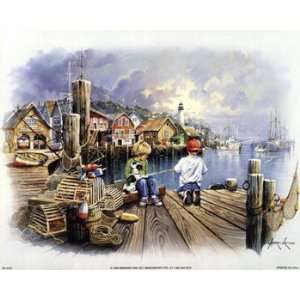 Fishing Docks   Poster by Andres Orpinas (10 x 8)
