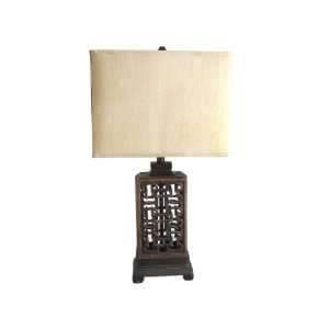   Decorative Brown Scroll Lamps with Cream Colored Shade
