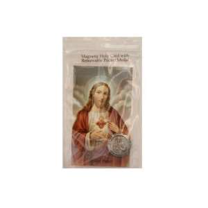  Sacred Heart of Jesus Magnetic Token and Holy Card Set 
