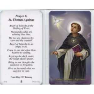 Prayer to St. Thomas Aquinas Laminated Holy Card (Religious Art LHC TQ 