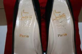 Christian Louboutin Decollete Nappa Black Leather Simple Classic Heels 